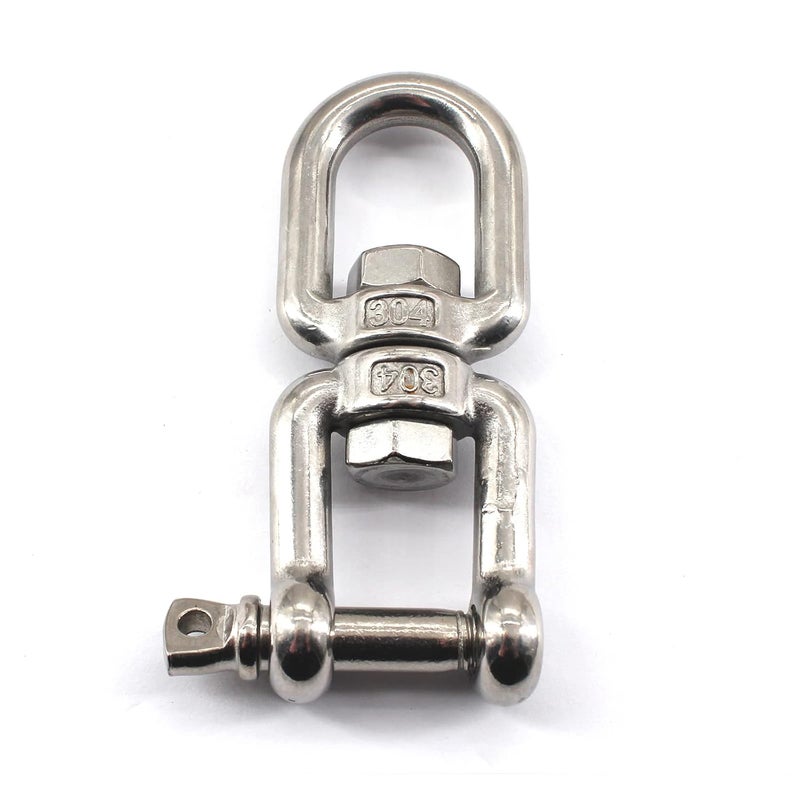 Faspiroty 304 Stainless Steel M14 Jaw Eye Swivel Ring Shackle 360° Swivel Ring Connector - Image 2